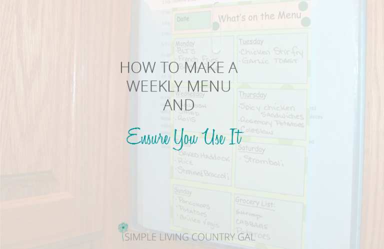 How To Create A Weekly Menu And Ensure You Remember To Use It!