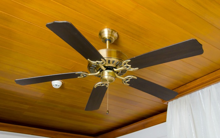 A ceiling fan can move around warm air and save money on winter utilities.