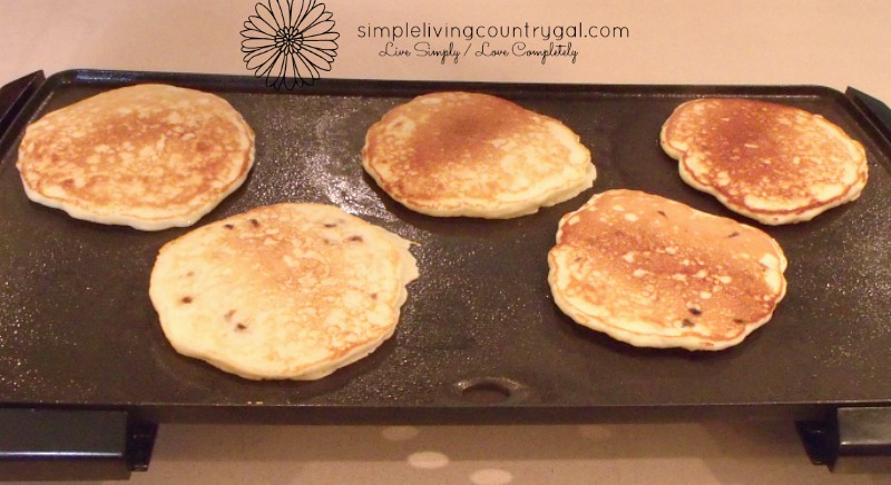 Flip the goat milk pancakes until both sides are a delicious golden brown