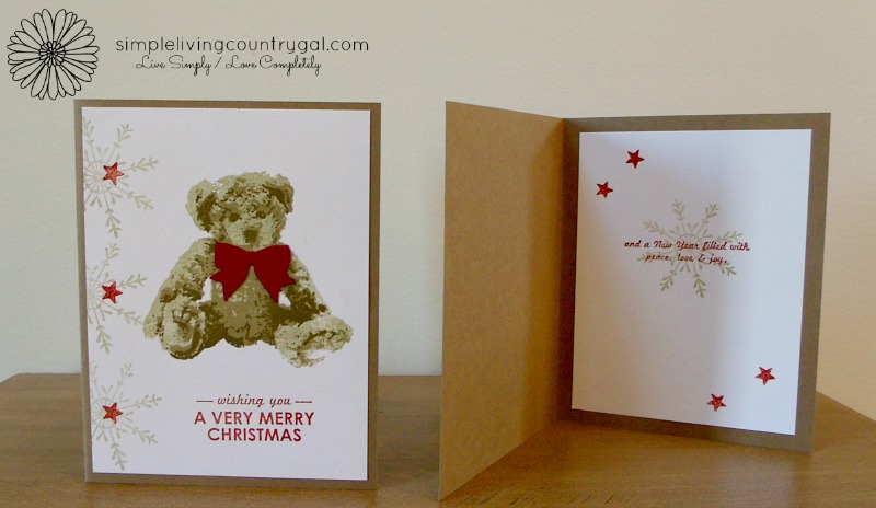 Handmade cards using paper and stamps from Stampin' Up. So easy and fun to put a personal touch on your holiday cards. 