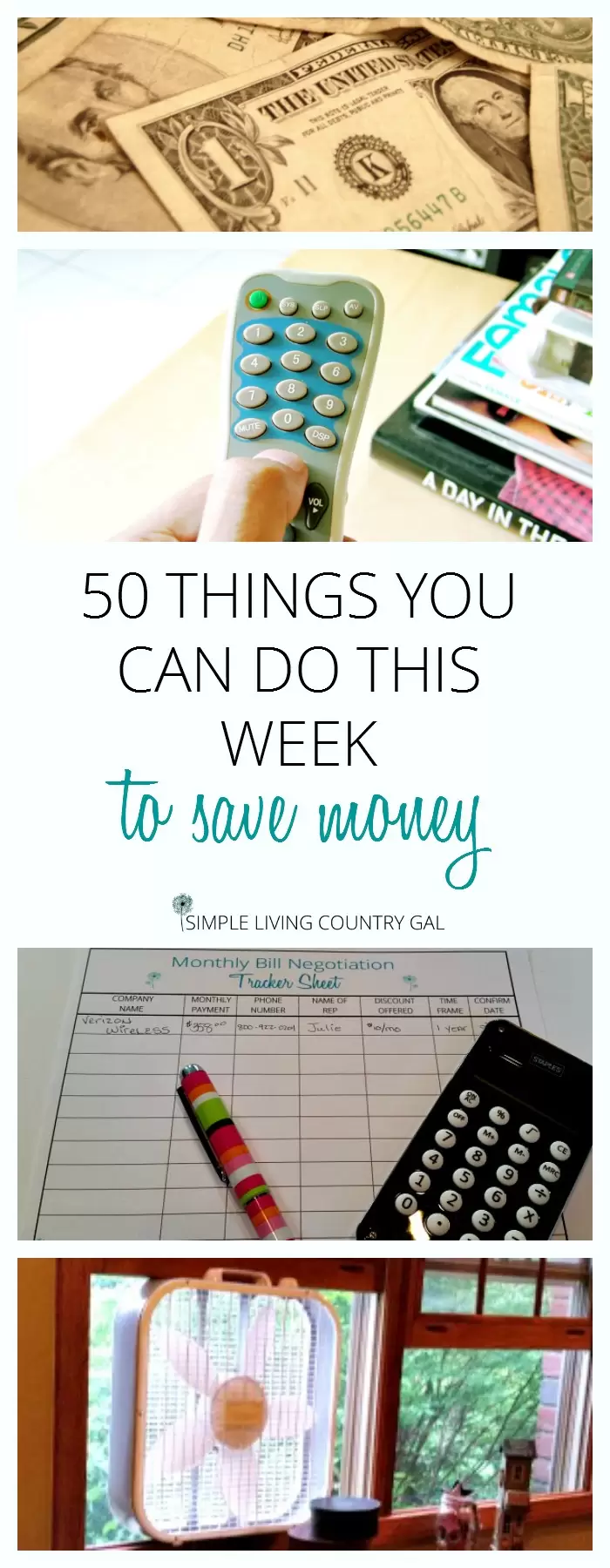 50 things you can do to save money this week. 