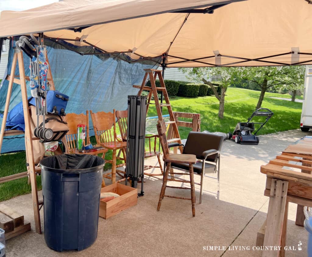 things for sale at a yard sale