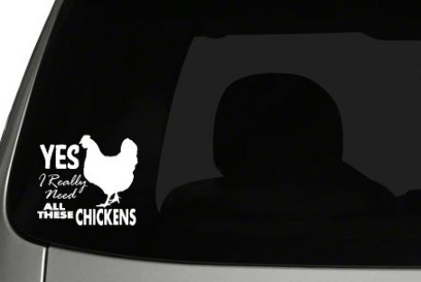 Stick this chicken decal on your car to let everyone know you're really a chicken lover!