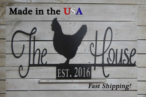 I love this chicken house sign, it'll add some farmhouse style decor to any room!