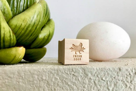 This cute little fresh eggs stamp is great for anyone who loves chickens