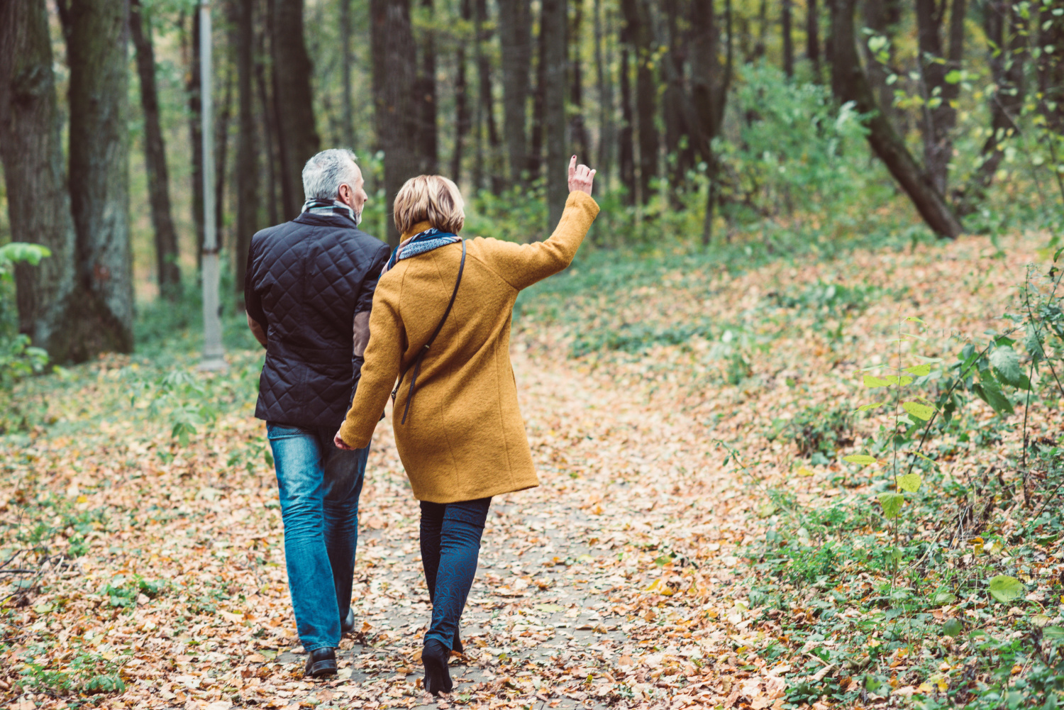 older couple walking in the woods. How to set up a legacy drawer