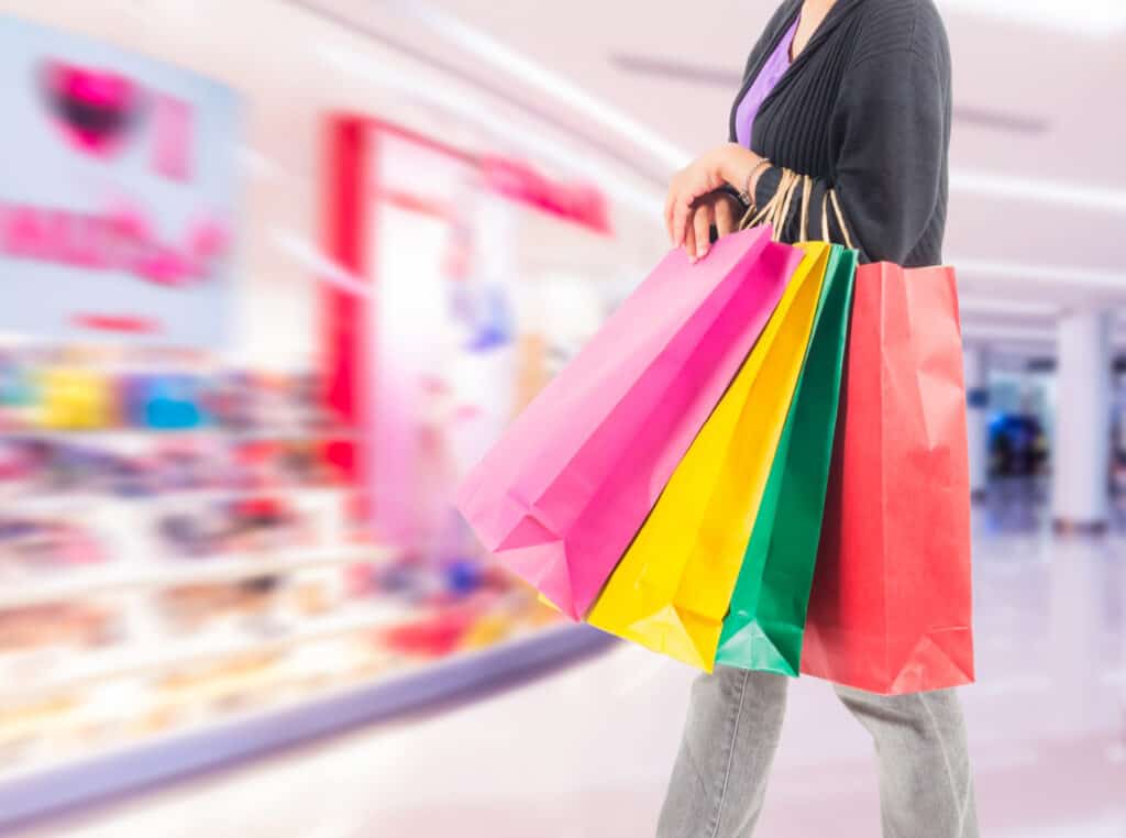 woman with shopping bags