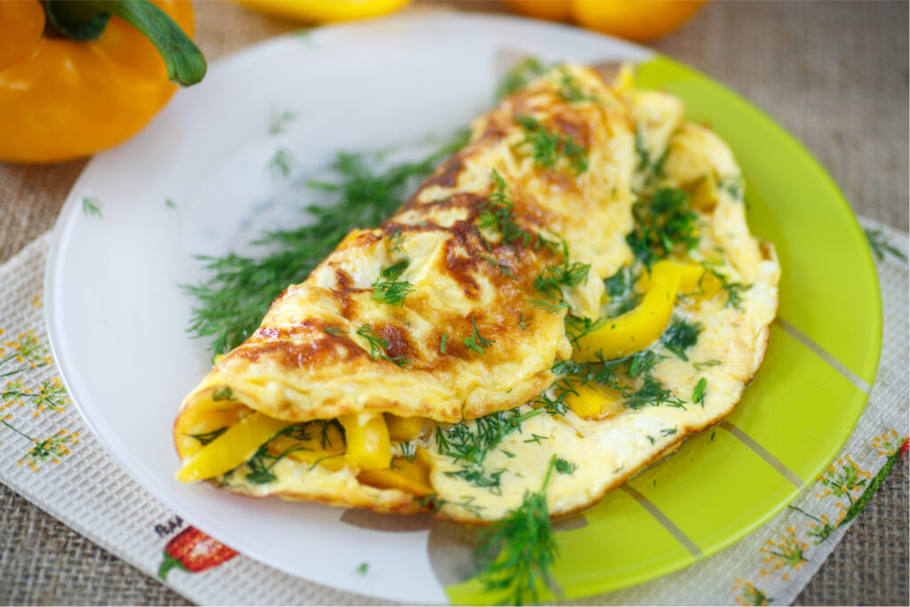 An unusual but delicious use of dill is in an egg omelet. 