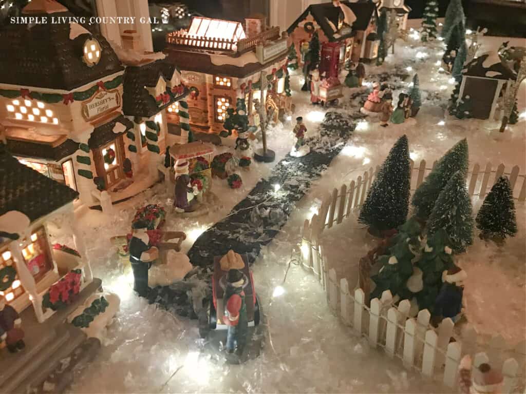 christmas town display up close