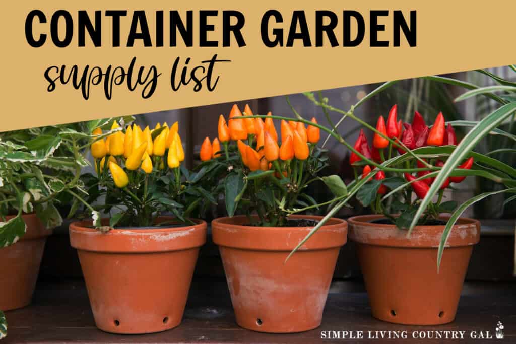 Container Gardening Supply list