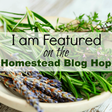 a badge that says: Hometead-Blog-Hop-Featured-Badge
