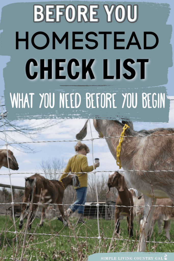 Checklist for starting a homestead