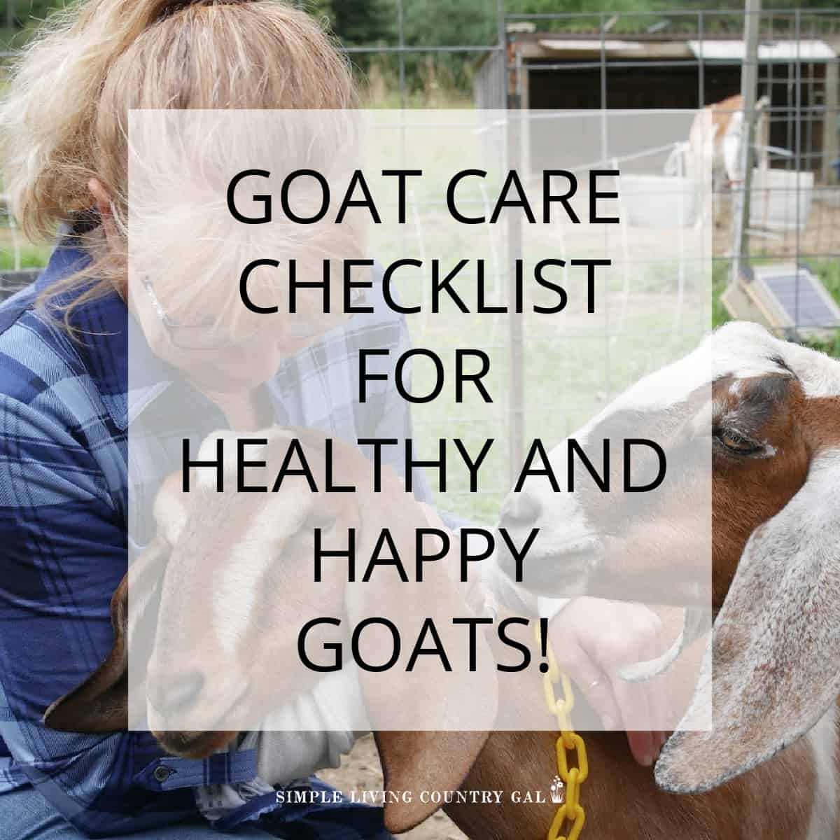 GOAT CARE CHECKLIST