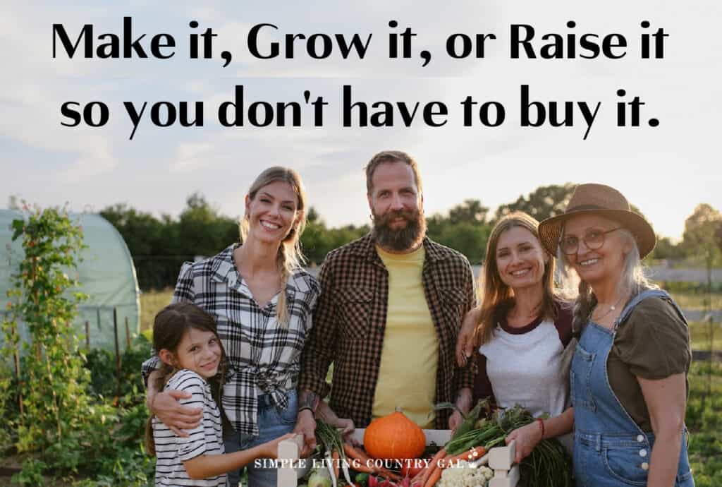 slcg quote_ make it, grow it, or raise it so you don't have to buy it.