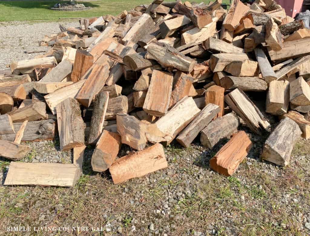 a pile of firewood