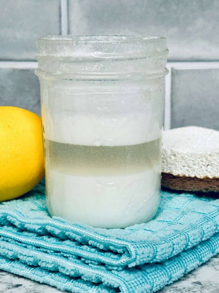 a jar with DIY Grout Cleaner