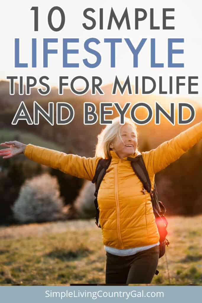 A woman outside arms in the air with the words simple lifestyle tips on top