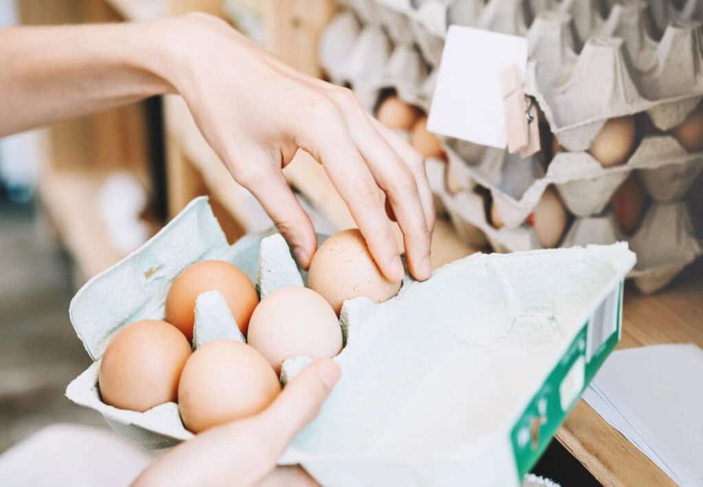 packaging up eggs for sale 