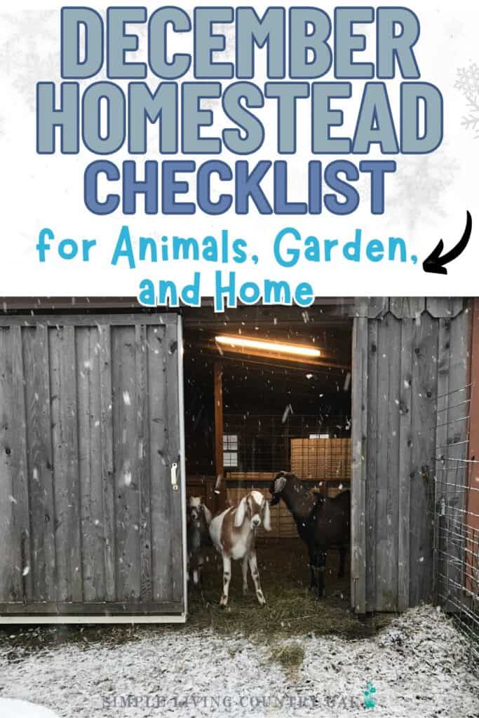 December Homestead Checklist for Animals, Garden, and Home